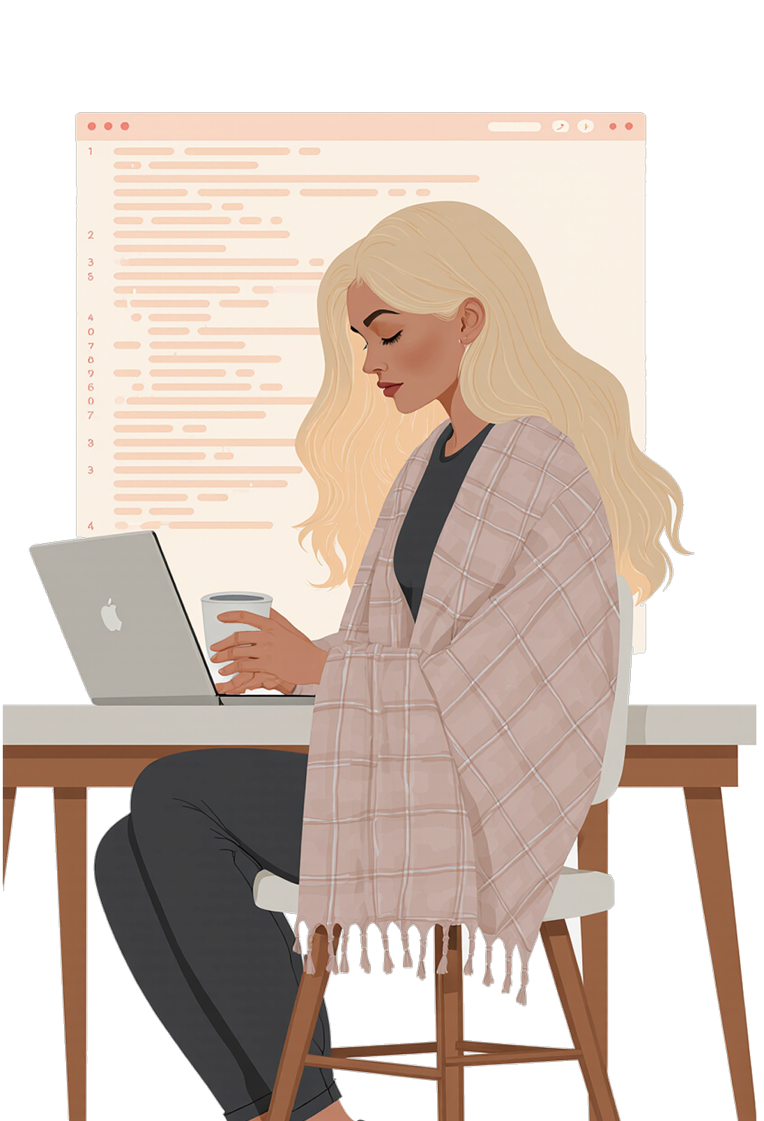 Дівчина за ноутбуком